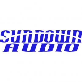 Sticker auto ''sundown audio'', 18x8 cm, albastru