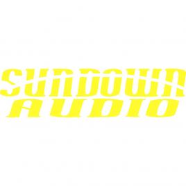 Sticker auto ''sundown audio'', 18x8 cm, galben