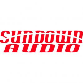 Sticker auto ''sundown audio'', 18x8 cm, rosu