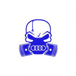 Sticker auto audi toxic, 20x20 cm, albastru