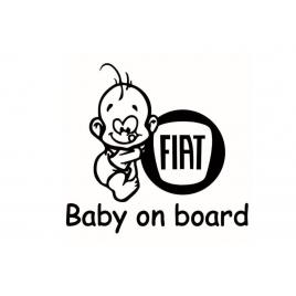 Sticker decorativ auto, logo fiat, baby on board 15x12 cm, creative rey®