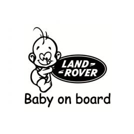 Sticker decorativ auto, logo land rover, baby on board 15x12 cm, creative rey®