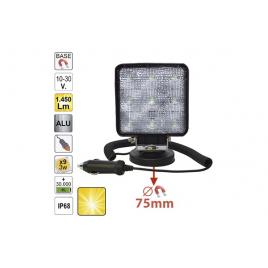 Proiector de lucru cu led. patrat. lumina difuza. baza magnetica jbm