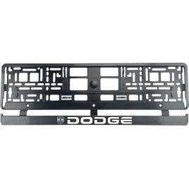 Set 2 bucati, suport numar inmatriculare carbon, dodge