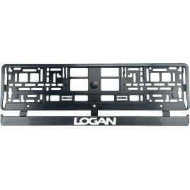 Set 2 bucati, suport numar inmatriculare carbon, logan