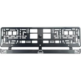 Set 2 bucati, suport numar inmatriculare carbon, man