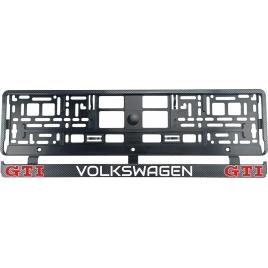 Set 2 bucati, suport numar inmatriculare carbon vw golf gti ii