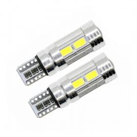 Led t10 10 smd cu lupa can portocaliu/led 012-a