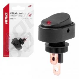 Întrerupător on/off 12/24v, max 30a, led roșu