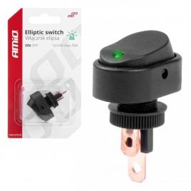 Întrerupător on/off 12/24v, max 30a, led verde