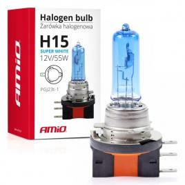 Bec halogen h15 12v 55w super white amio-01492