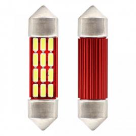 Bec sofit canbus 4014 16smd festoon c5w c10w c3w 39mm alb 12v/24v