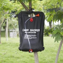 Dus solar suspendat pentru camping sau plaja, capacitate 20l, culoare neagra