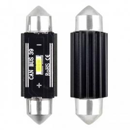 Led sofit 1smd ultrabright festoon c5w c10w c3w 39mm alb 12v/24v