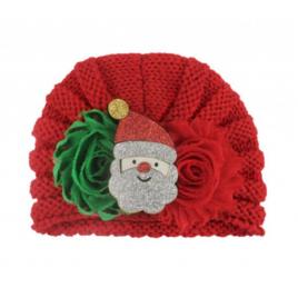 Caciulita crosetata tip turban - mos craciun (marime disponibila: 3-6 luni