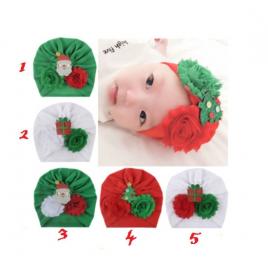 Caciulita tip turban cu personaje de craciun (marime disponibila: 6-9 luni