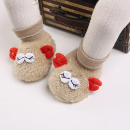 Cizmulite crem pentru bebelusi - funny face (marime disponibila: 3-6 luni