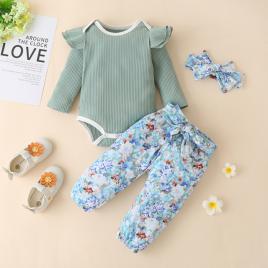 Compleu pentru fetite cu body vernil (marime disponibila: 6-9 luni (marimea 19