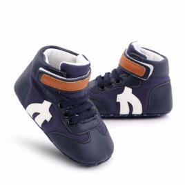 Ghetute bleumarine cu insertii albe (marime disponibila: 3-6 luni (marimea 18