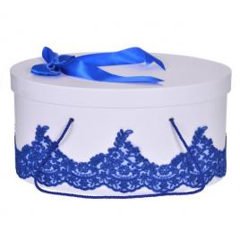 Cutie trusou botez dantela albastra, eleganta si o fundita asortata, denikos®
