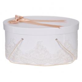 Cutie trusou botez dantela ivoire, eleganta si o fundita asortata, denikos® 821