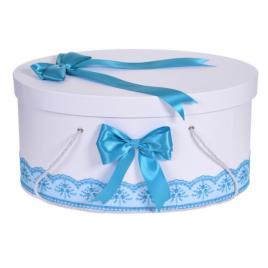 Cutie trusou botez dantela turcoaz si fundite asortate, denikos® 809