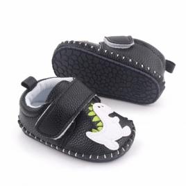 Pantofiori negri pentru baietei - dino (marime disponibila: 3-6 luni (marimea