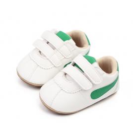 Adidasi albi cu insertie laterala verde (marime disponibila: 3-6 luni (marimea