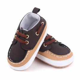 Pantofiori crem cu maro tip mocasini (marime disponibila: 6-9 luni (marimea 19