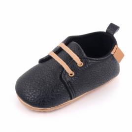 Pantofiori eleganti negri cu sireturi (marime disponibila: 3-6 luni (marimea 18