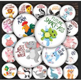 Set de 20 stickere baby milestone - 15 cm, model funny