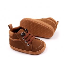 Ghetute maro pentru bebelusi cu sireturi din elastic (marime disponibila: 3-6