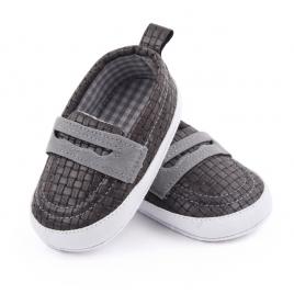 Pantofiori gri tip mocasini pentru bebelusi (marime disponibila: 9-12 luni
