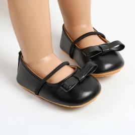 Pantofiori negri cu fundita decorativa (marime disponibila: 3-6 luni (marimea