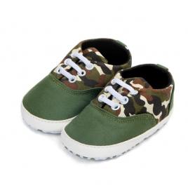 Pantofiori verzi pentru bebelusi - army (marime disponibila: 6-9 luni (marimea