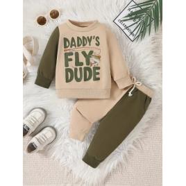 Costumas pentru baietei - daddy's fly dude (marime disponibila: 6-9 luni