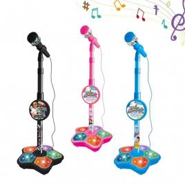 Microfon pentru karaoke, cu sunete si 5 lumini mai multe culori, 100 x 21 cm