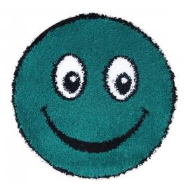 Covor rotund, model smile 12003a 6236, camera copilului, dimensiunea 67x67 cm, verde