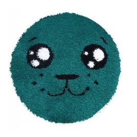 Covor rotund, model smile 12090 6236, camera copilului, dimensiunea 67x67 cm, verde