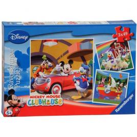Puzzle clubul mickey mouse , 3x49 piese
