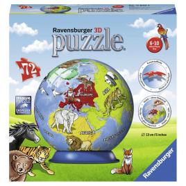 Puzzle 3d glob - 72 piese