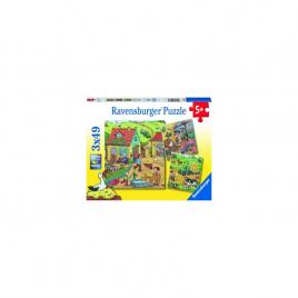 Puzzle munca la ferma 3x49 piese ravensburger