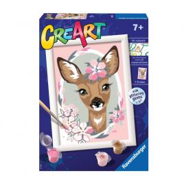 Pictura pe numere ravensburger - caprioara cu flori