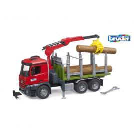 Camion lemne bruder mercedes benz arocs cu macara de incarcare graifer si 3 busteni