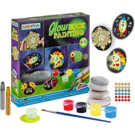 Set pictura pe pietre cu vopsea fosforescenta  glow in the dark grafix
