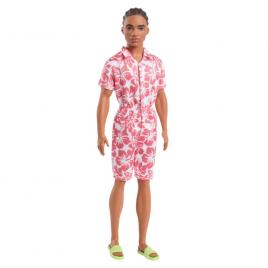 Papusa baiat barbie fashionistas in salopeta stil hawaian si sandale verzi