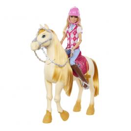 Set de joaca papusa barbie mysteries cu calut