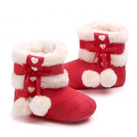 Cizmulite cu blanita si ciucurei - red (marime disponibila: 9-12 luni (marimea