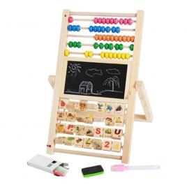 Tabla educativa pentru copii, lemn, numaratoare, accesorii