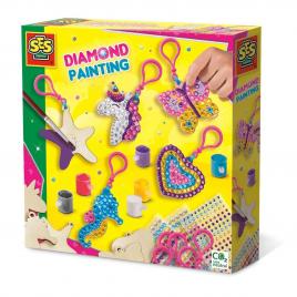 Set de pictat si lipit diamante -brelocuri din lemn